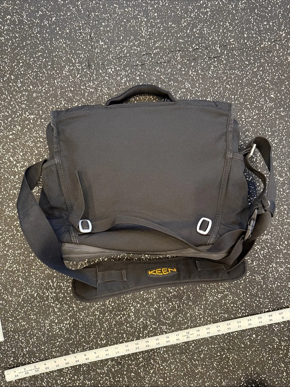 Keen Black Men's unisex Messenger commuter bag laptop yellow vintage hybrid